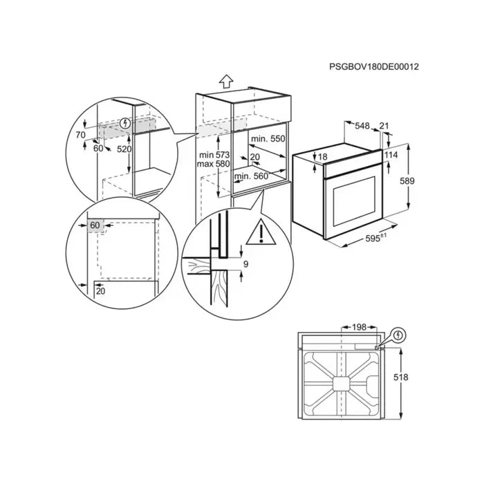 Aeg NBU5A20SB 5000 Surroundcook SCHEMA INCASSO MISURE