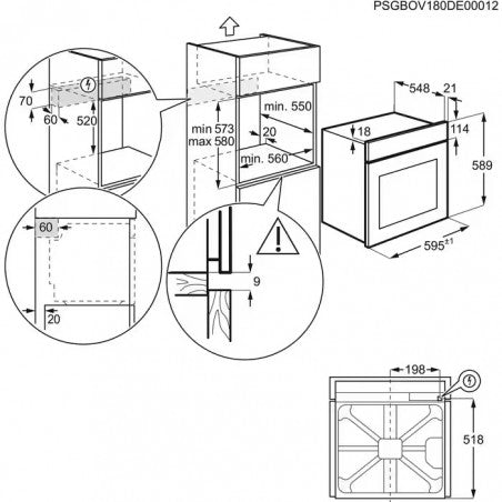 Aeg NBU5P431SB 5000 SurroundCook SCHEMA INCASSO MISURE