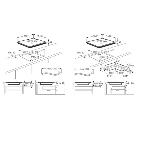 Aeg NIO64B00IB Serie 6000 Bridge schema incasso