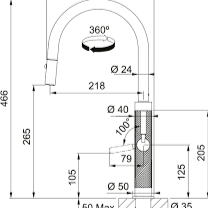 MYTHOS MASTERPIECE DOCCIA 115.0711.554 INOX SATINATO SCHEMA