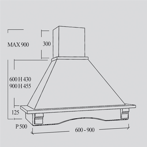 Cappa rustica MARINA - 60cm