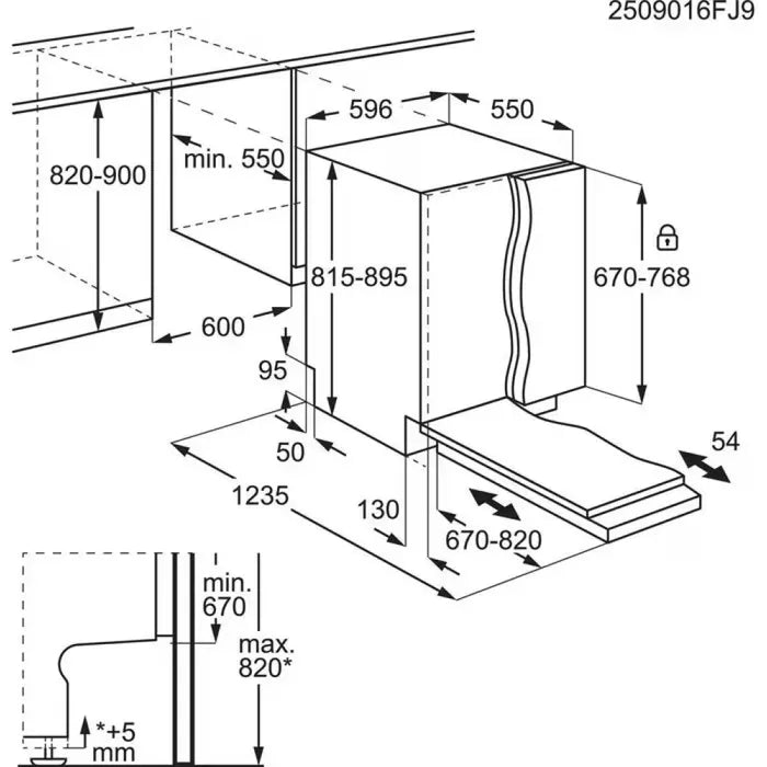 Aeg GI7211A1SX serie 7000 schema incasso misure
