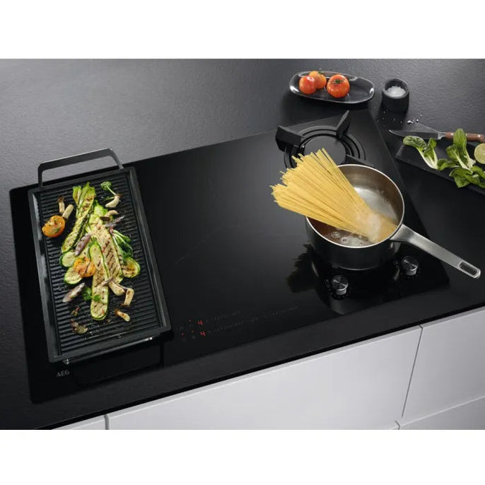 Aeg HF704193NB piano cottura misto gas + induzione