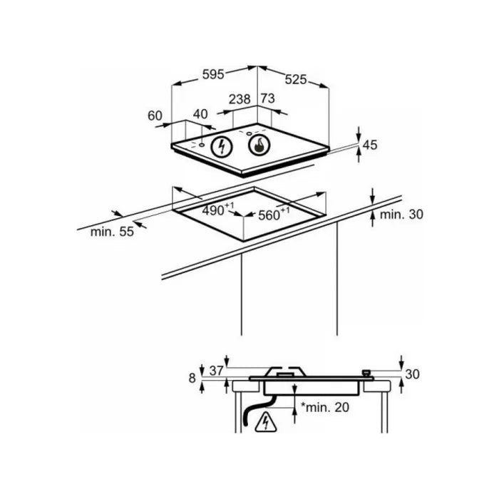 Aeg HGB64423UZ Serie 7000 Ultraflat schema incasso