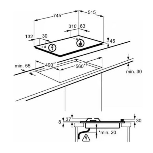 Aeg HGB75423UZ Serie 7000 Ultraflat schema incasso