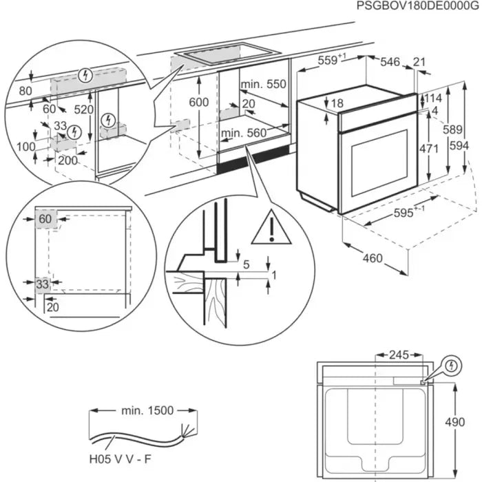 Aeg NBP8S731AT Serie 8000 MealAssist Steam Pro SCHEMA INCASSO MISURE 2
