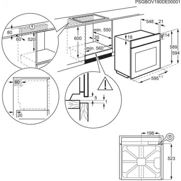 Aeg NBU5P43PB serie 5000 SCHEMA INCASSO MISURE