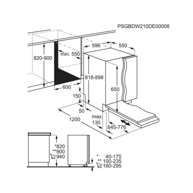Aeg NG62IB10SK serie 6000 schema incasso misure