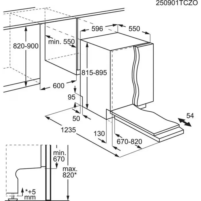 Aeg NG72IA20PK serie 7000 SCHEMA INCASSO MISURE