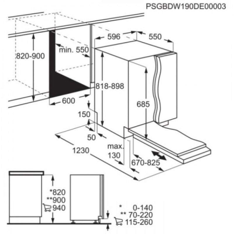 Aeg NG82IX20TK serie 8000 schema incasso misure