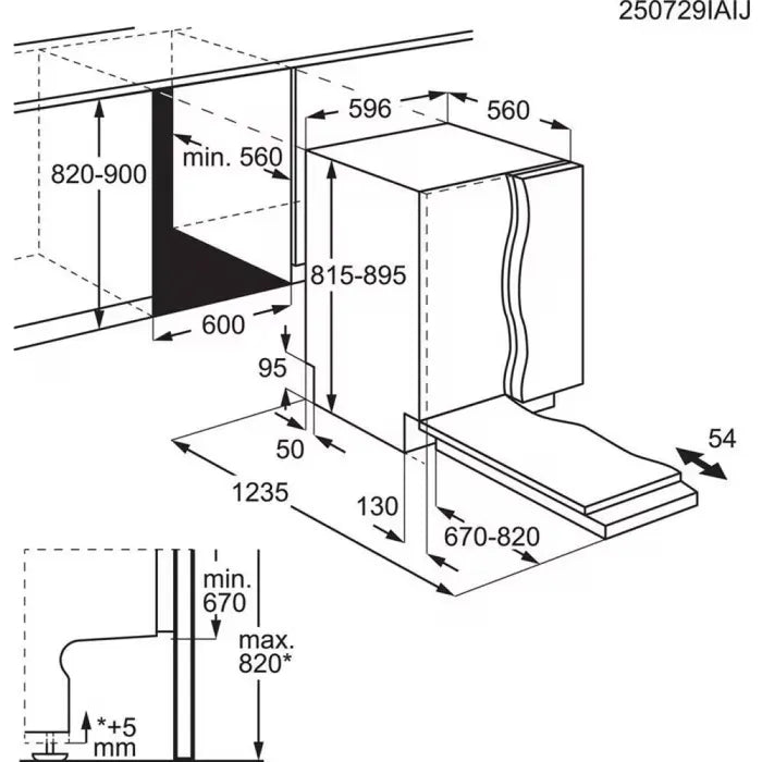 Aeg NG82IX5TK serie 8000 schema incasso misure