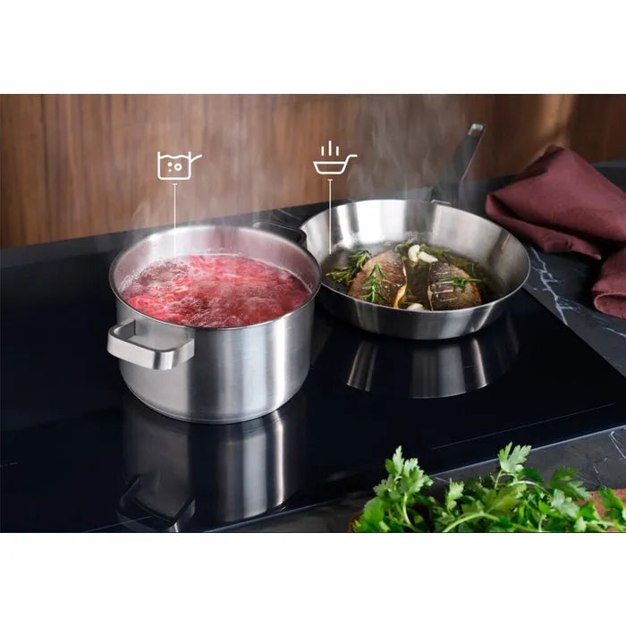 Aeg NII64B30AZ 8000 Piano cottura a induzione 60 cm, 4 zone, SenseBoil & Fry, SaphirMatt nero opaco doppia modalita di cottura diversa