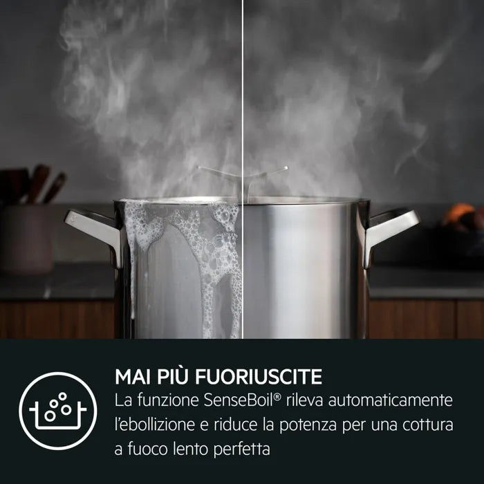 Aeg NII74B30FB Serie 8000 SenseBoil+Fry rleva ebolizione e riduce la potenza di cottura