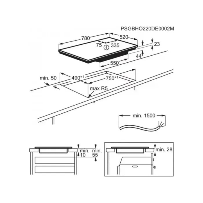 Aeg NIK85M00FB Serie 6000 MultipleBridge schema incasso