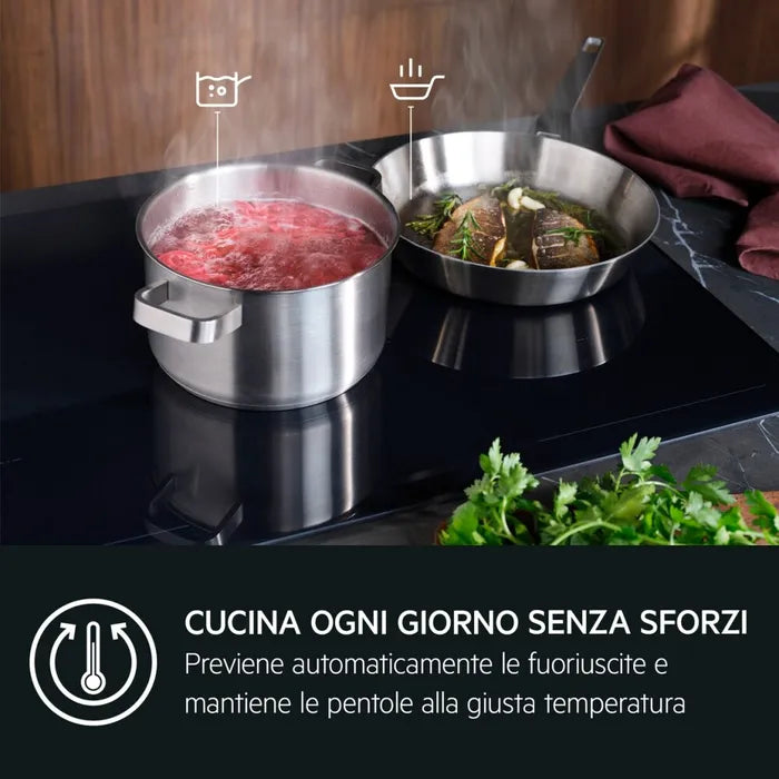Aeg NIK85M30FB Serie 8000 SenseBoil+Fry cotture diverse su un unico piano