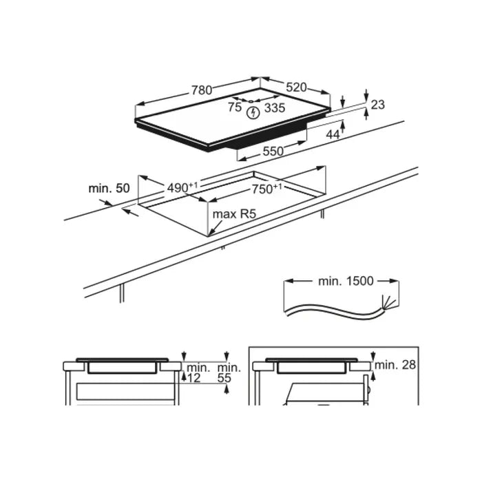 Aeg NIK85M30FB Serie 8000 SenseBoil+Fry schema incasso