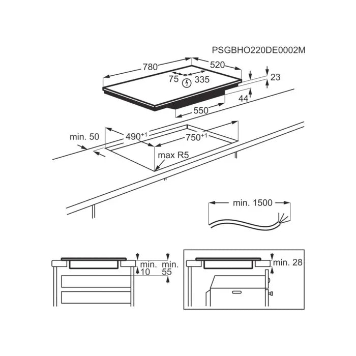 Aeg NIR86T00FB Serie 6000 TotalFlex schema incasso