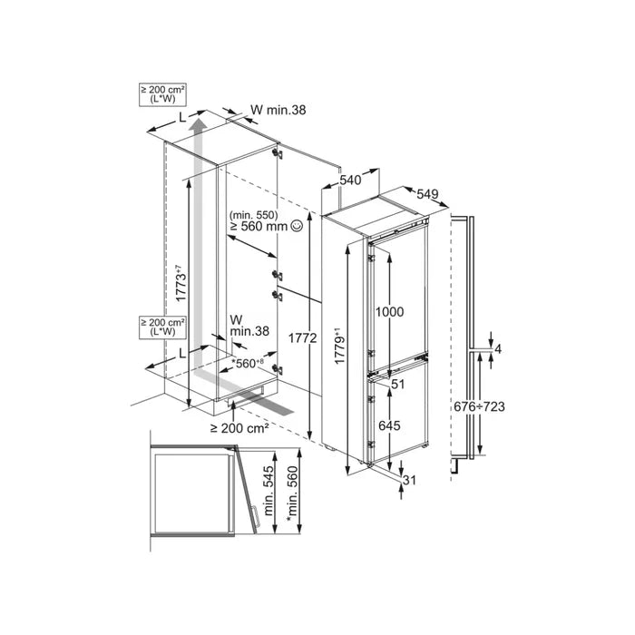 Aeg NSC6M18BES Serie 6000 TwinTech schema incasso misure
