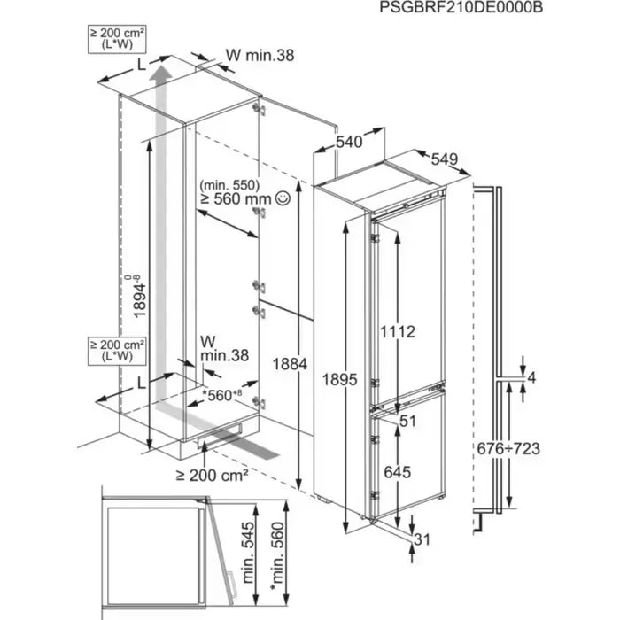 Aeg NSC7C191ES serie 7000 schema incasso misure