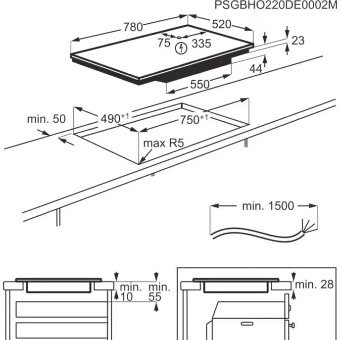 Aeg OIO84A00FB Serie 5000 incasso schema tecnico