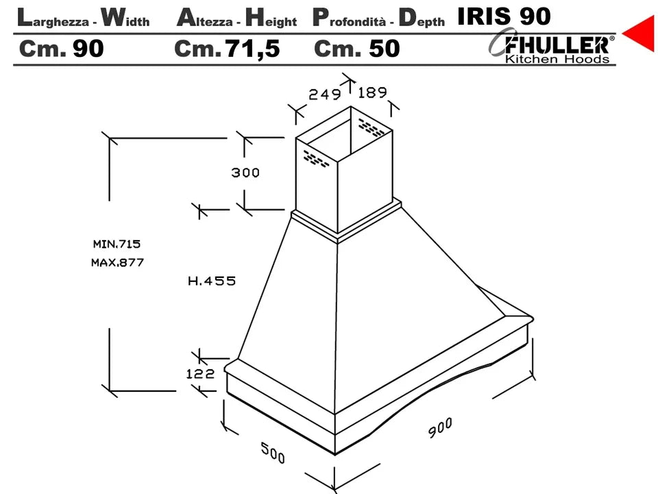Cappa rustica IRIS 90.