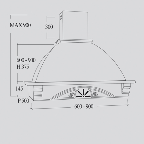 Cappa rustica MATILDA - 90cm..