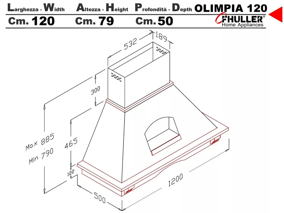 Cappa rustica OLIMPIA 120.