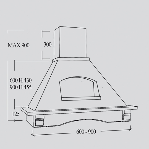 Cappa rustica OLIMPIA 90 .