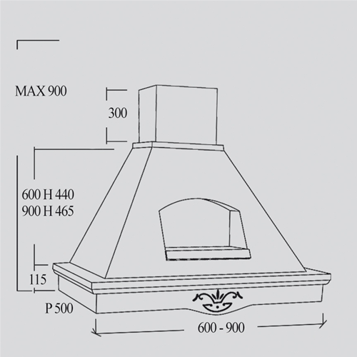 Cappa rustica POSITANO 90.