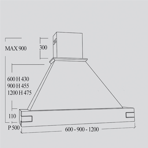 Cappa rustica RAVENNA 60cm.